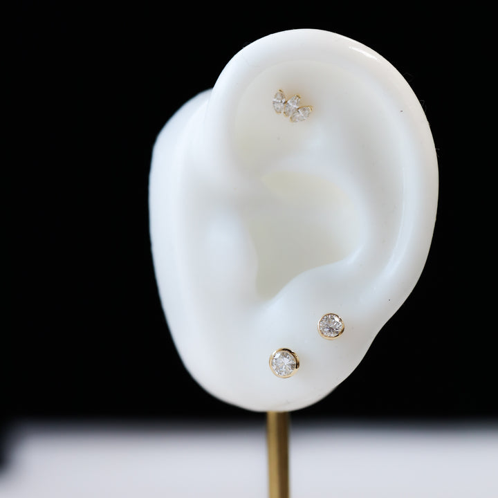 Petite Bezel Round Lab Grown Diamond Stud Earrings - 0.4 ct.tw. (Single or Pair)