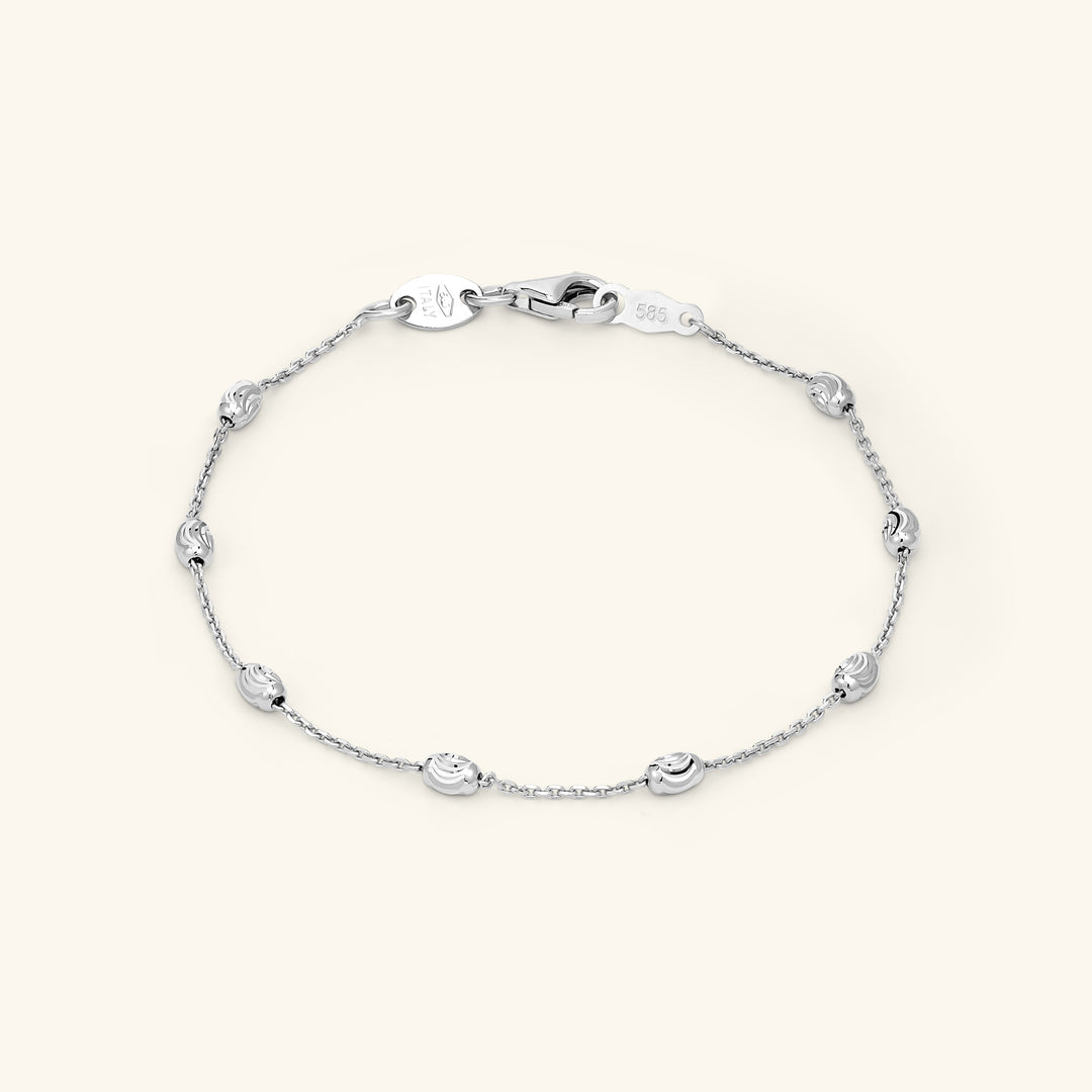Beads by the Yard Beaded 14K Solid Gold Chain Bracelet