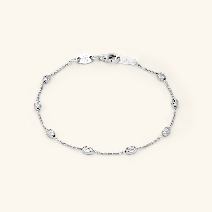 Beads by the Yard Beaded 14K Solid Gold Chain Bracelet