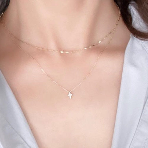 14K Solid Gold Necklace – Dainty Gold Chain for Layering Jewelry