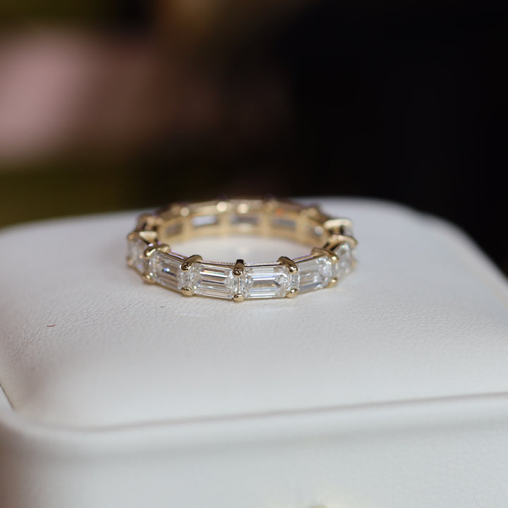East-West Emerald-Cut Lab Diamond Eternity Band Ring