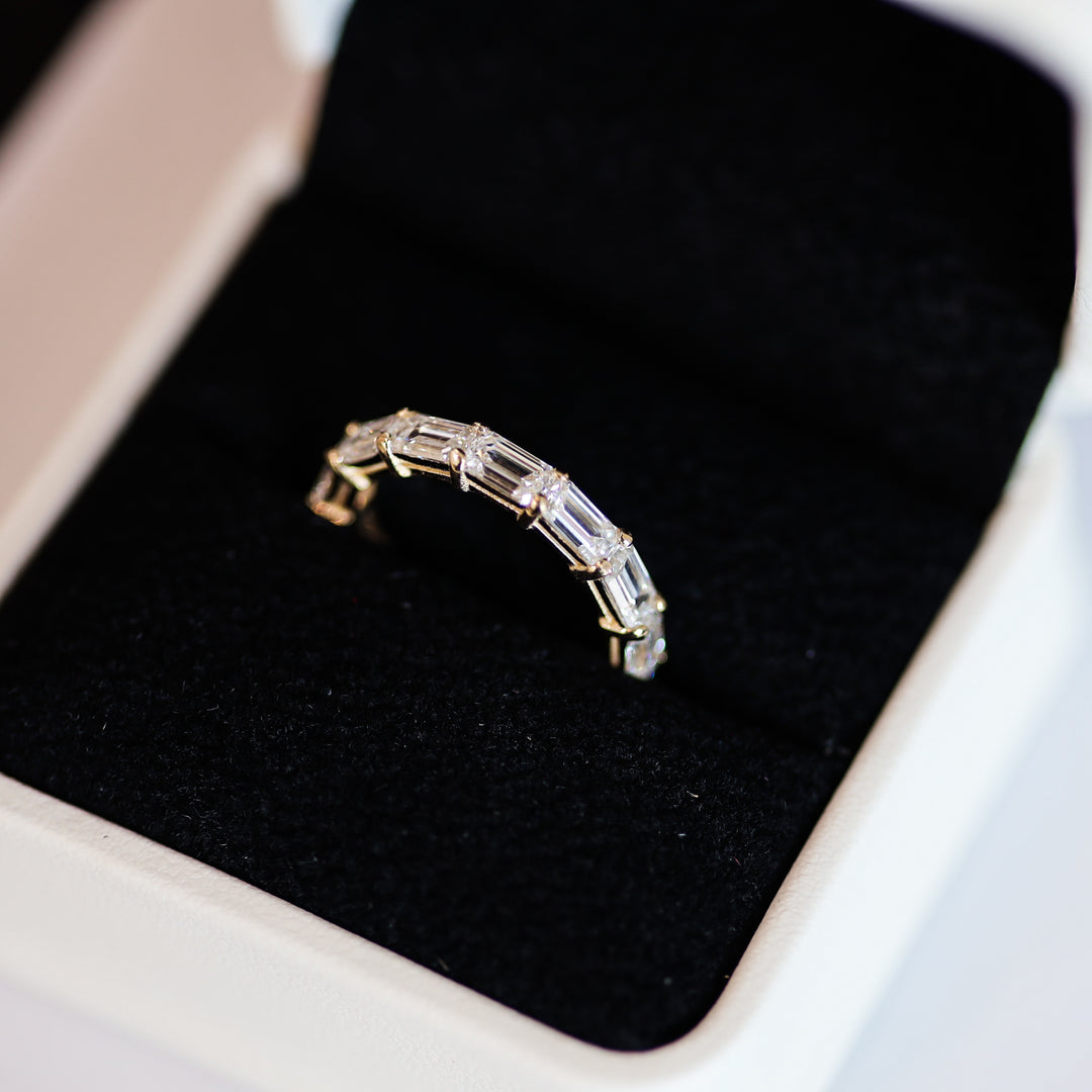 East-West Emerald-Cut Lab Diamond Eternity Band Ring