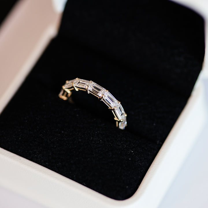 East-West Emerald-Cut Lab Diamond Eternity Band Ring