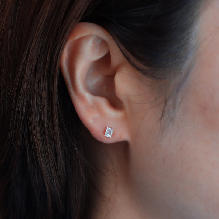 Petite Emerald Lab Grown Diamond Stud Earrings - 0.5 ct.tw. per pair (Single or Pair)