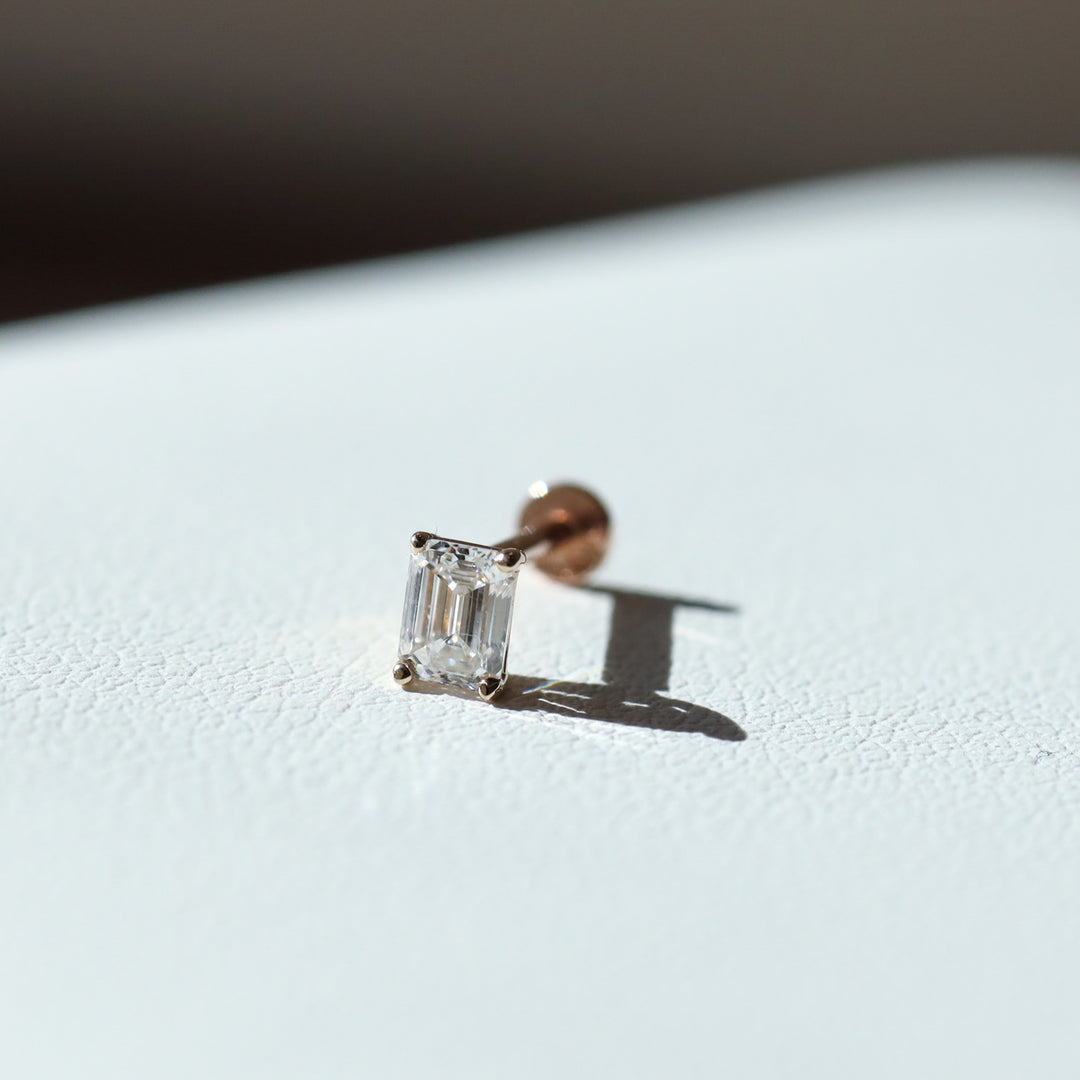 Petite Emerald Lab Grown Diamond Stud Earrings - 0.5 ct.tw. per pair (Single or Pair)