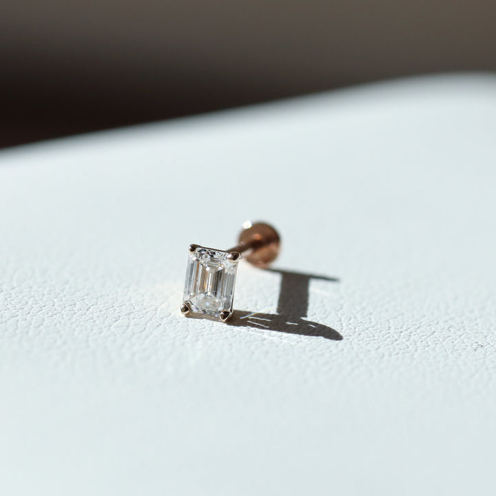 Petite Emerald Lab Grown Diamond Stud Earrings - 0.5 ct.tw. per pair (Single or Pair)