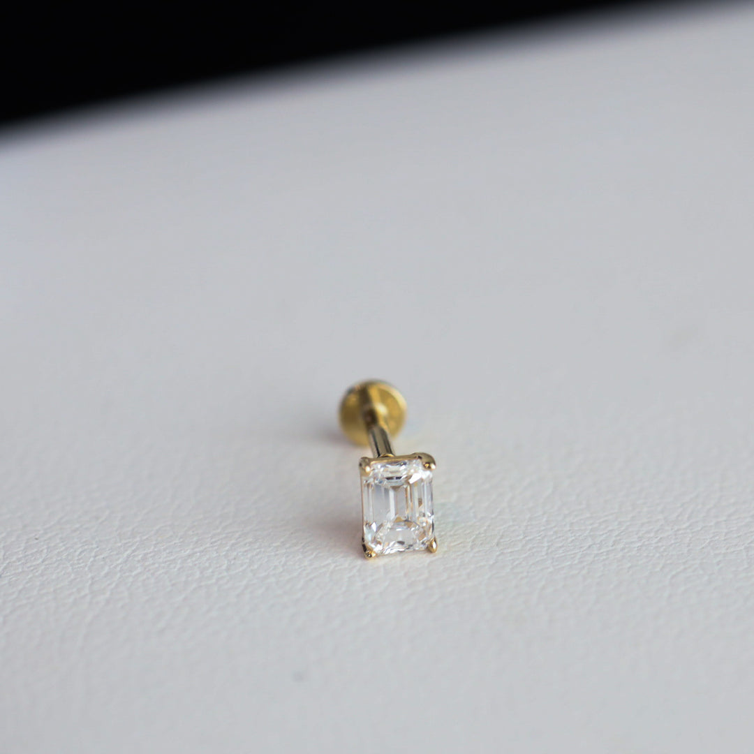 Petite Emerald Lab Grown Diamond Stud Earrings - 0.5 ct.tw. per pair (Single or Pair)