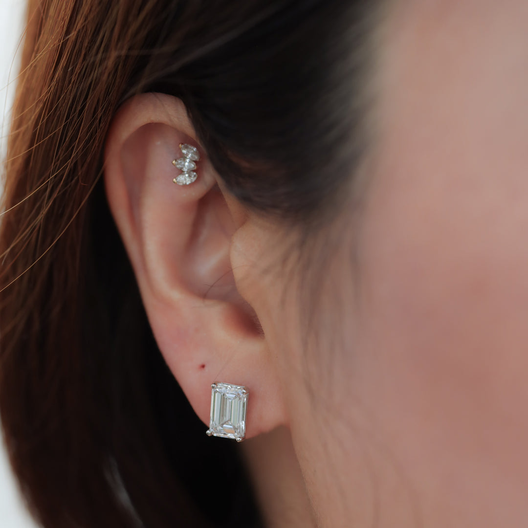 4 ctw (2 ct. per side) Emerald Certified Lab Grown Diamond Stud Earrings