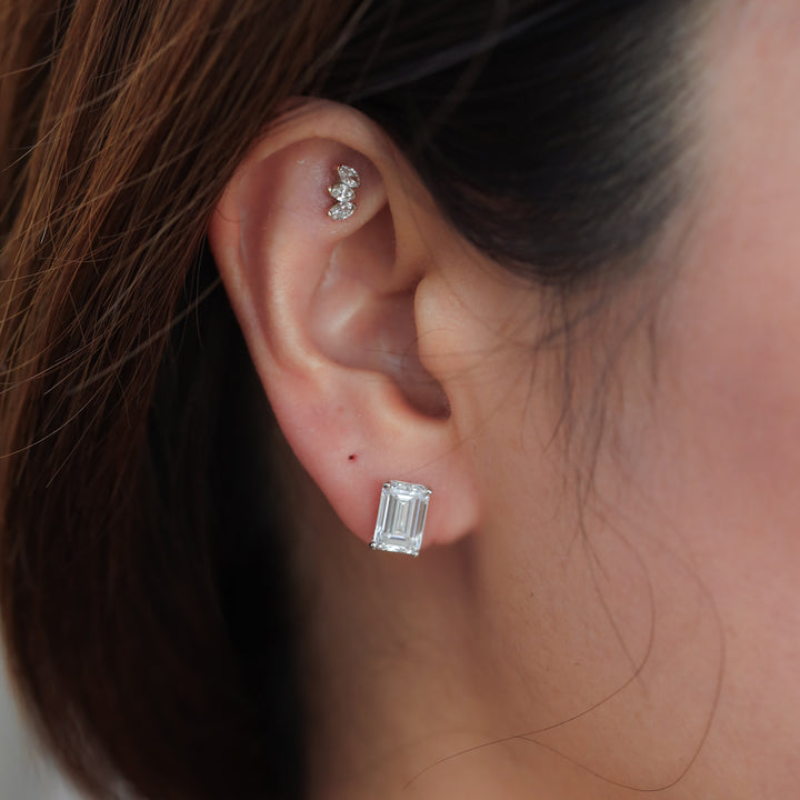 4 ctw (2 ct. per side) Emerald Certified Lab Grown Diamond Stud Earrings