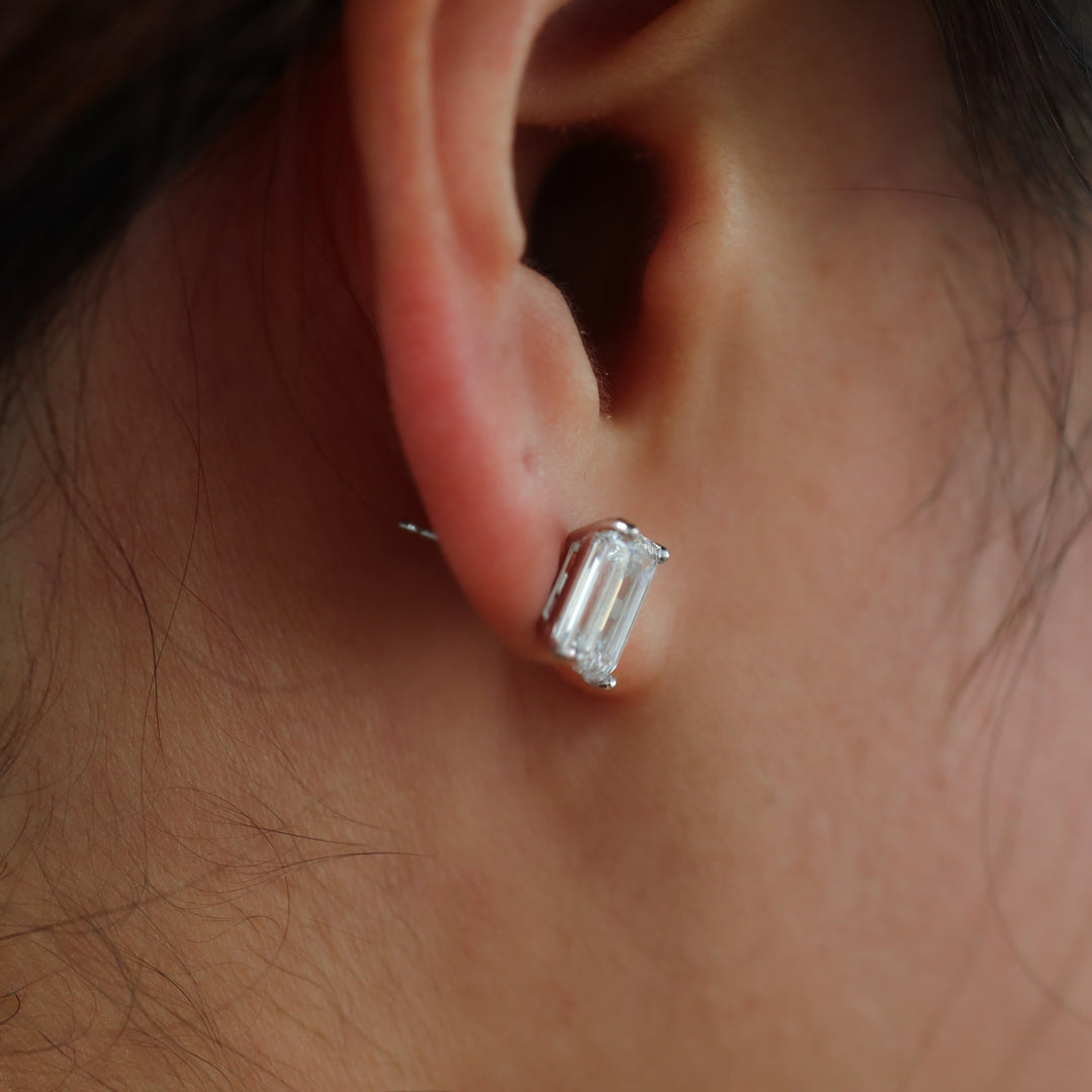 4 ctw (2 ct. per side) Emerald Certified Lab Grown Diamond Stud Earrings