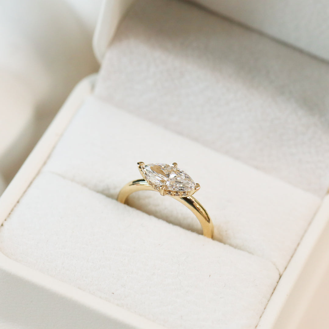 1 ct Marquise Cut Diamond East West Engagement RIng