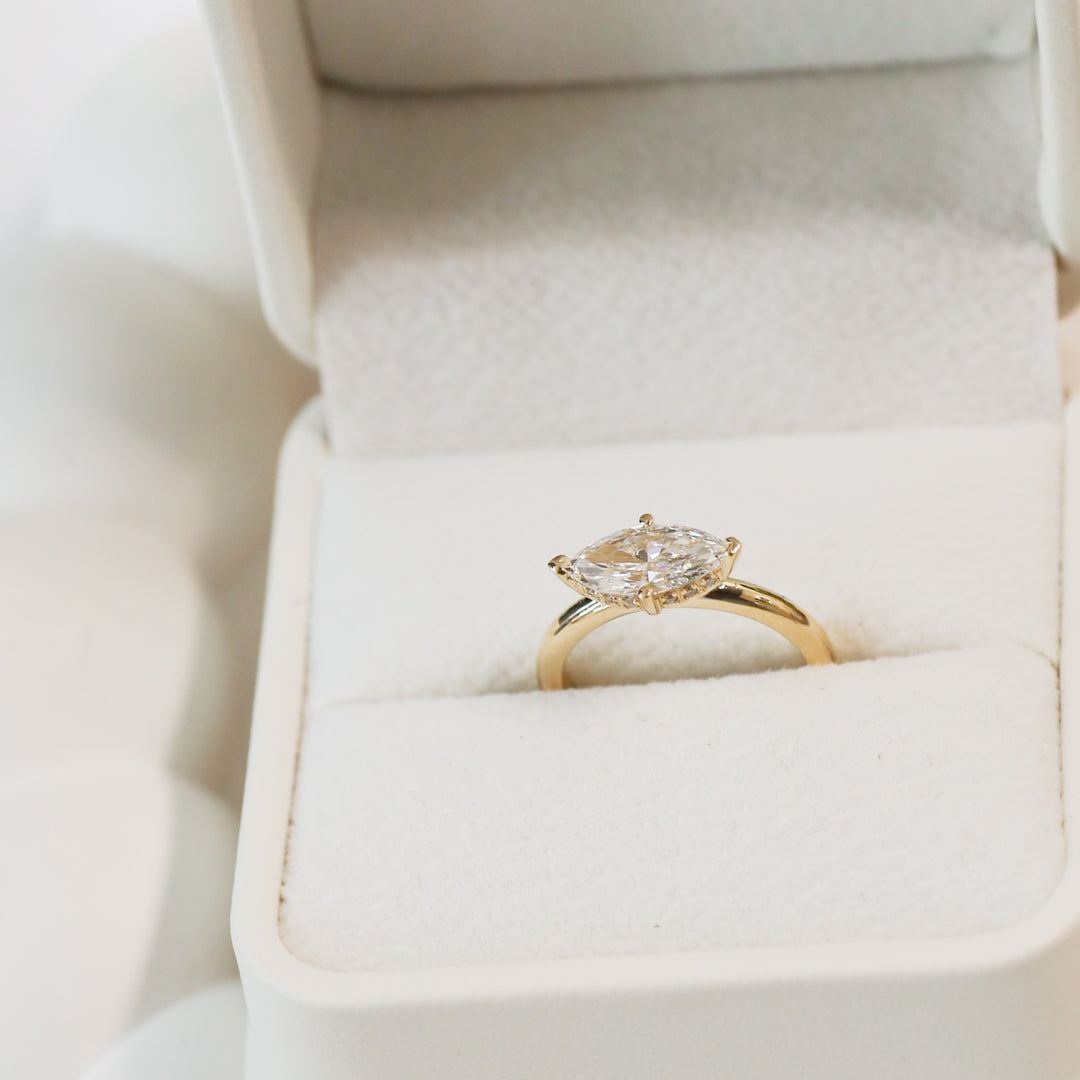 1 ct Marquise Cut Diamond East West Engagement RIng