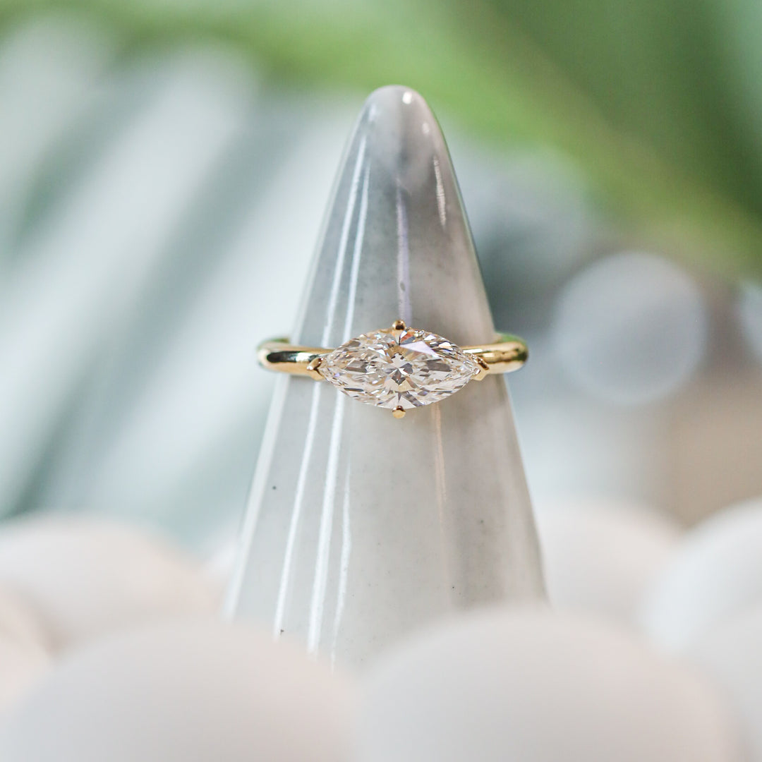 1 ct Marquise Cut Diamond East West Engagement RIng