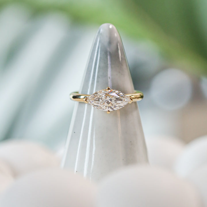 1 ct Marquise Cut Diamond East West Engagement RIng