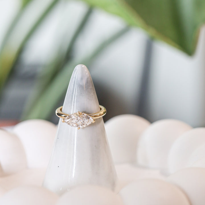 1 ct Marquise Cut Diamond East West Engagement RIng