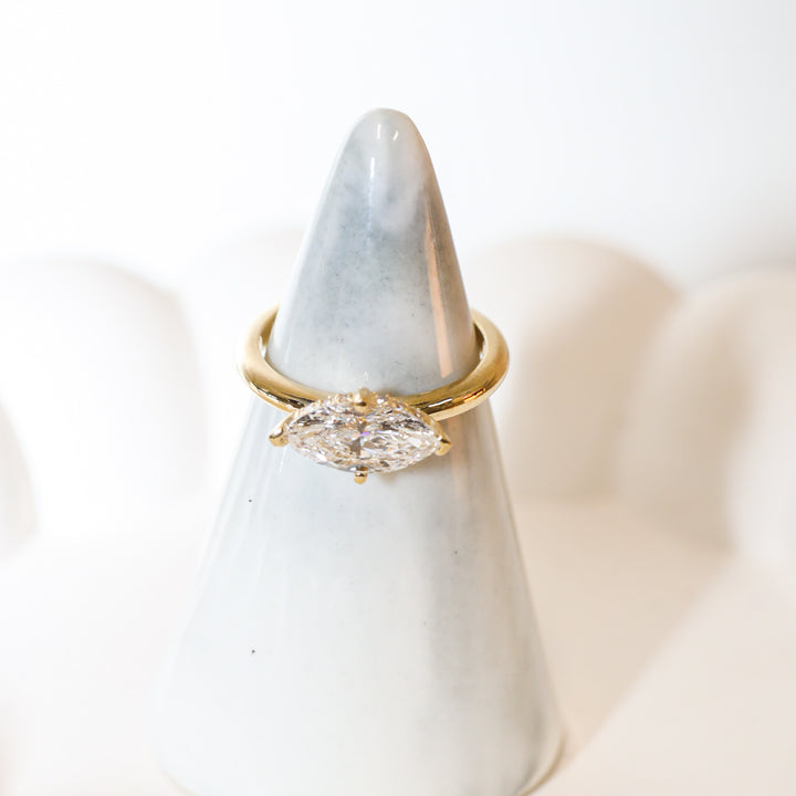 1 ct Marquise Cut Diamond East West Engagement RIng