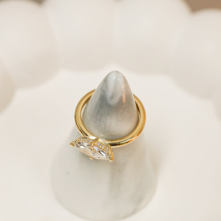 1 ct Marquise Cut Diamond East West Engagement RIng
