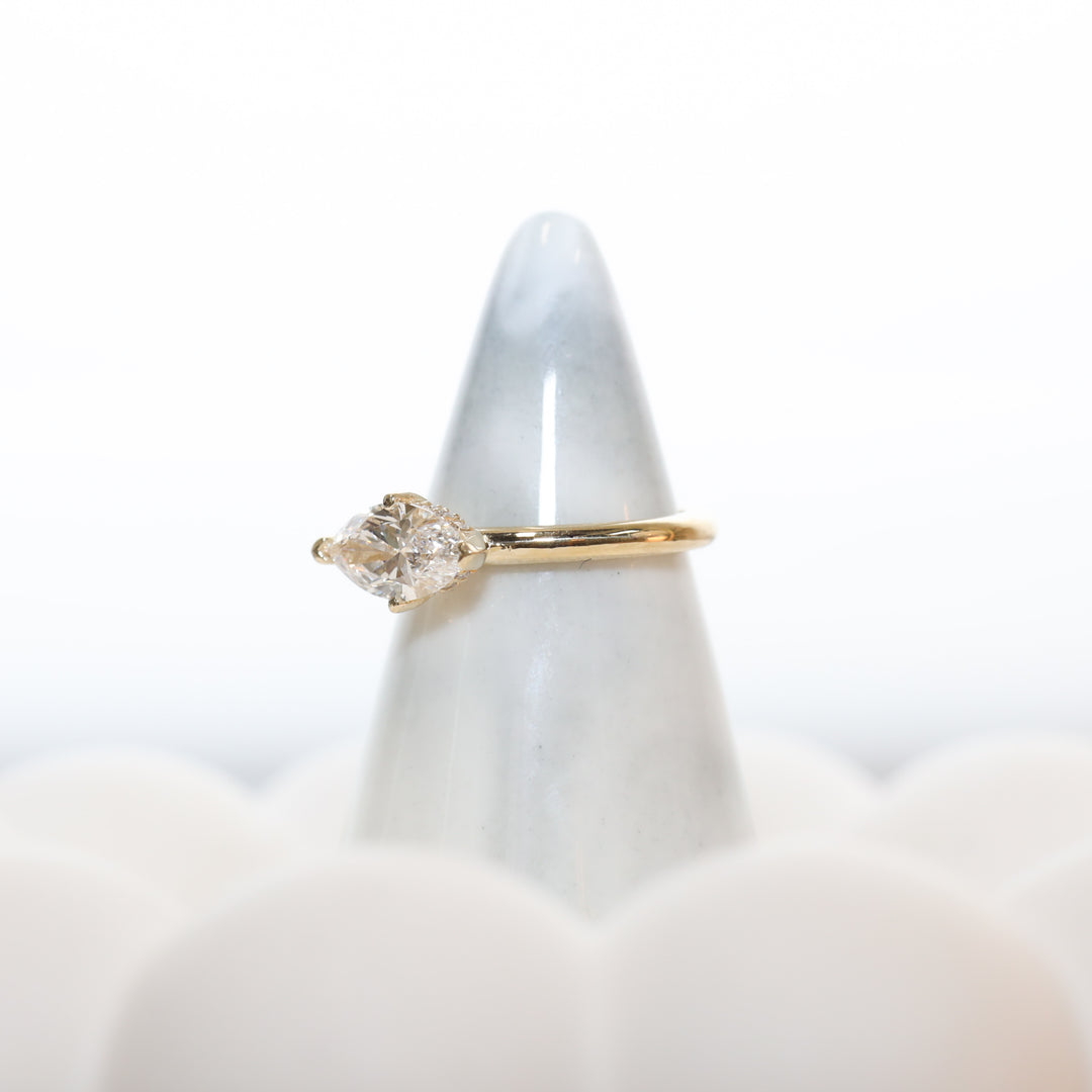 1 ct Marquise Cut Diamond East West Engagement RIng