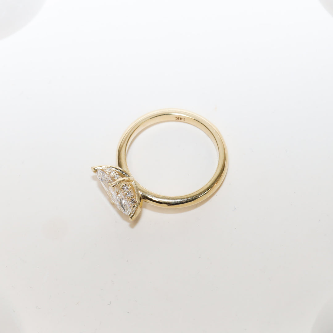 1 ct Marquise Cut Diamond East West Engagement RIng