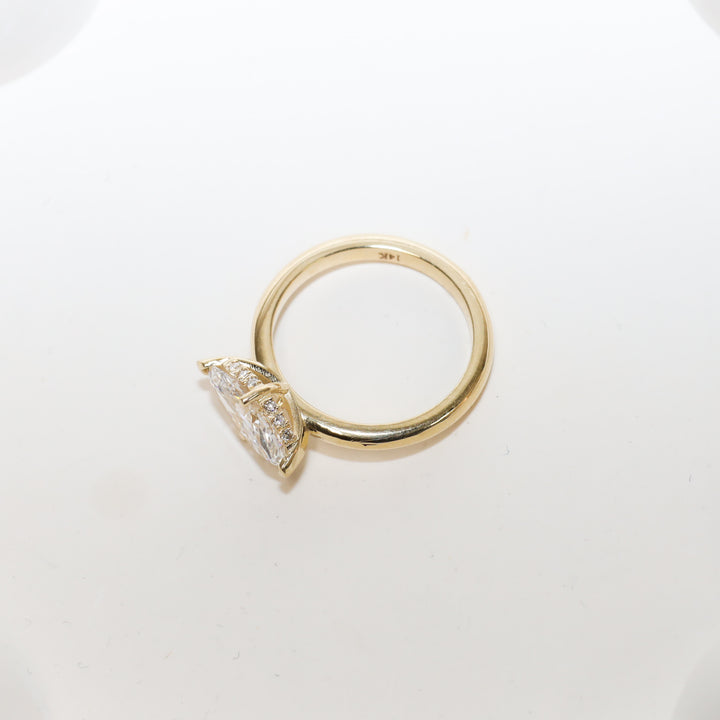 1 ct Marquise Cut Diamond East West Engagement RIng