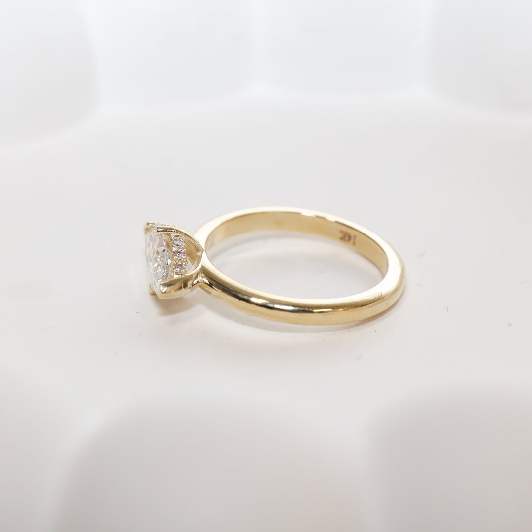 1 ct Marquise Cut Diamond East West Engagement RIng