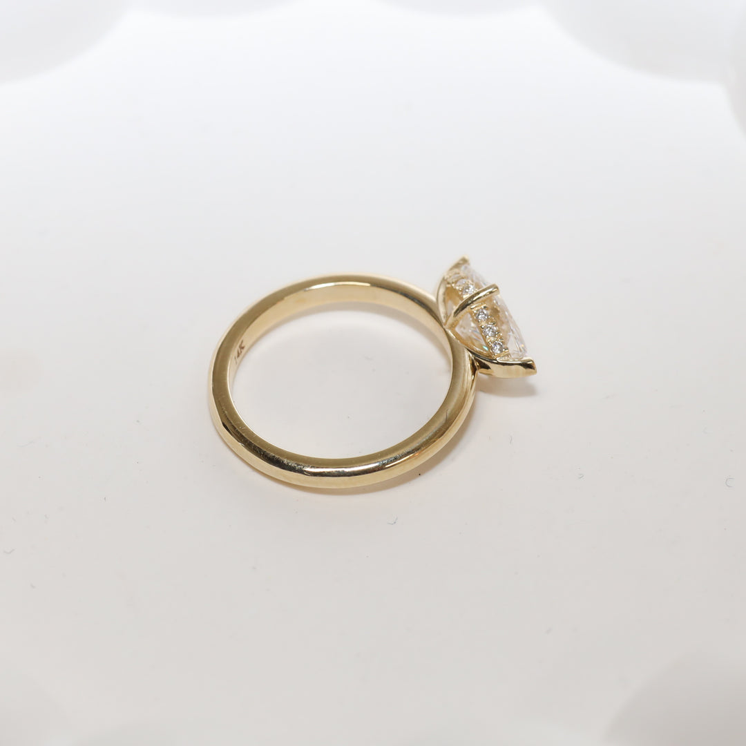 1 ct Marquise Cut Diamond East West Engagement RIng
