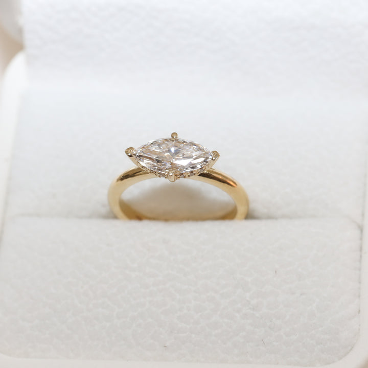 1 ct Marquise Cut Diamond East West Engagement RIng