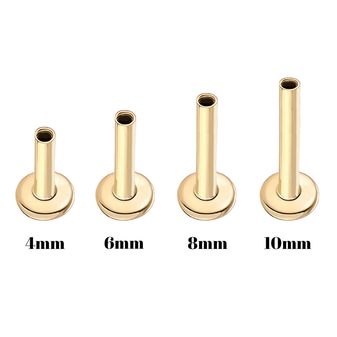 14K Solid Gold Earring Back - Flat Back Post