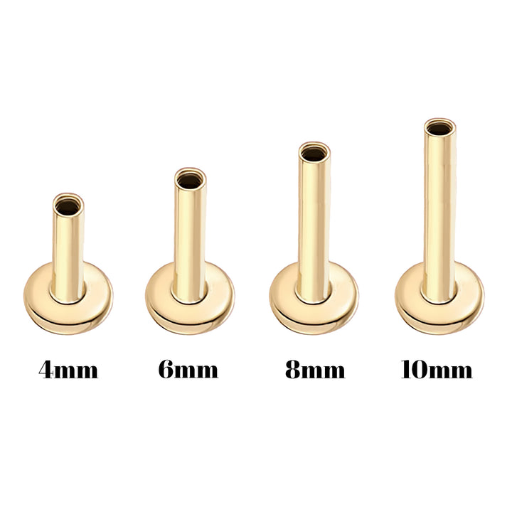 14K Solid Gold Earring Back - Flat Back Post