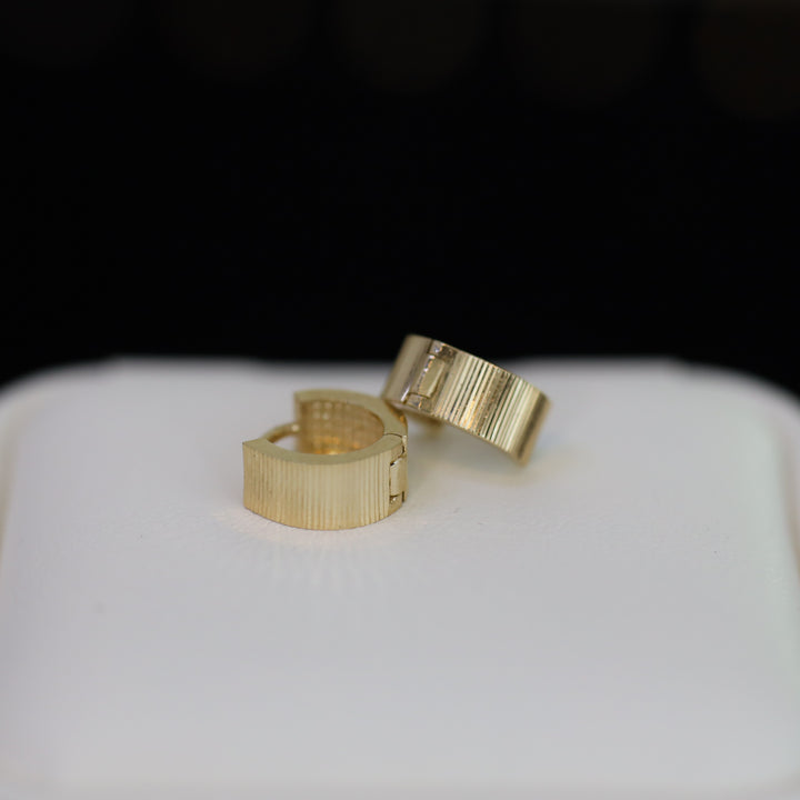 Fluted Huggie Hoop Earrings