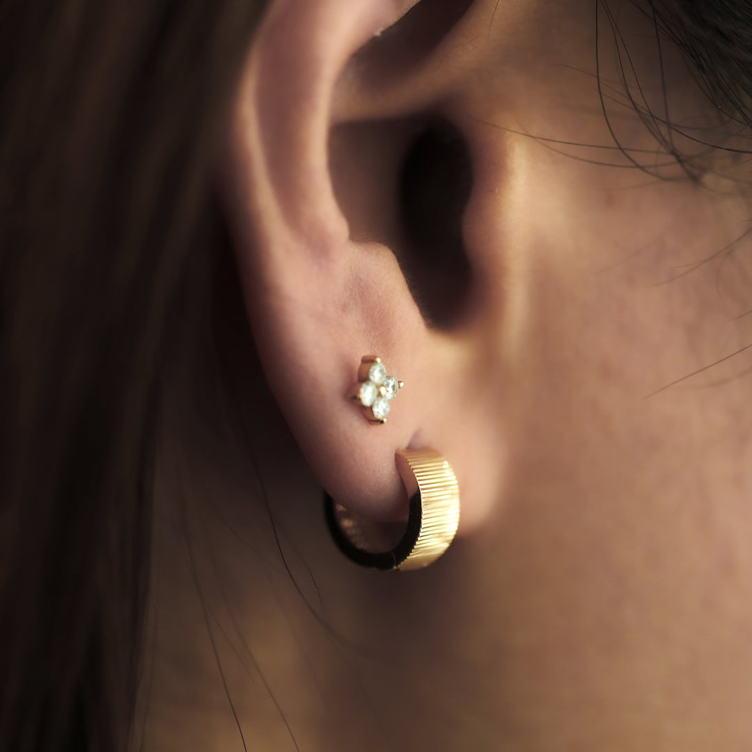 Fluted Huggie Hoop Earrings