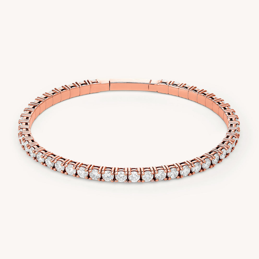 Lab Grown 5 ct. tw. Diamond Bangle Bracelet – 14K Solid Gold Tennis Bracelet