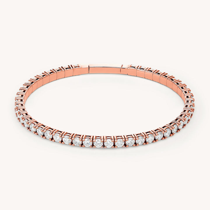 Lab Grown 5 ct. tw. Diamond Bangle Bracelet – 14K Solid Gold Tennis Bracelet