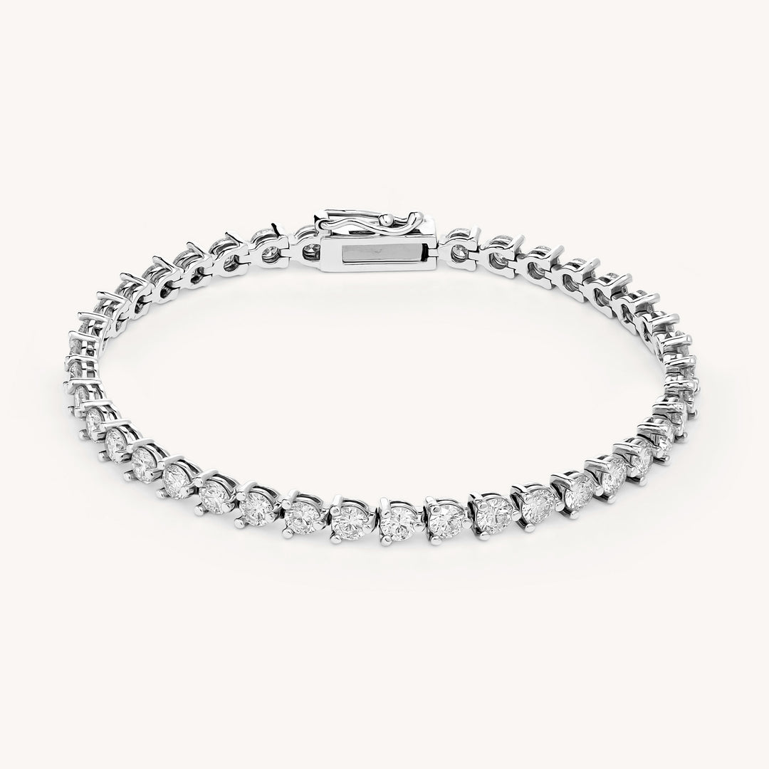 Lab Grown Diamond Brilliant Cut 3 Prong Tennis Bracelet in 14K Solid Gold (1.5 ct - 10 ct)