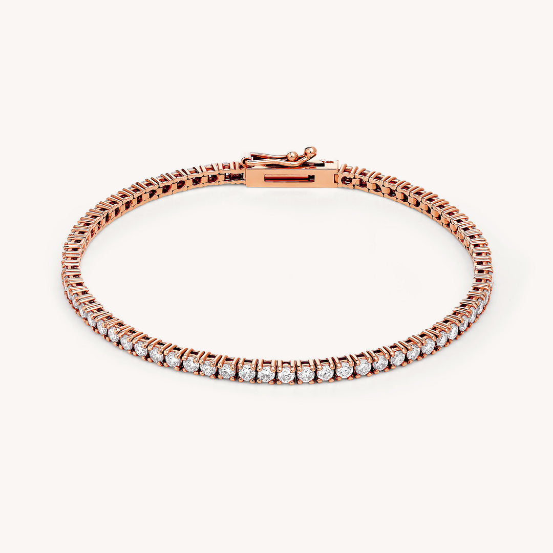 Lab Grown Diamond 4 Prong Tennis Bracelet in 14K Solid Gold (1.5 ct - 5 ct)