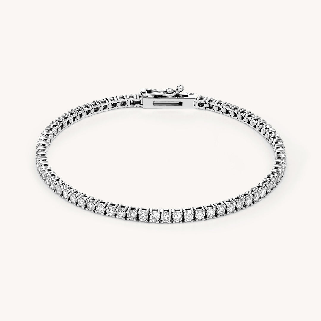 Lab Grown Diamond 4 Prong Tennis Bracelet in 14K Solid Gold (1.5 ct - 5 ct)