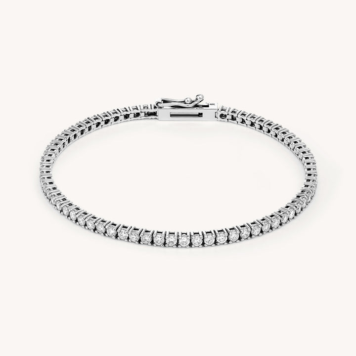 Lab Grown Diamond 4 Prong Tennis Bracelet in 14K Solid Gold (1.5 ct - 5 ct)