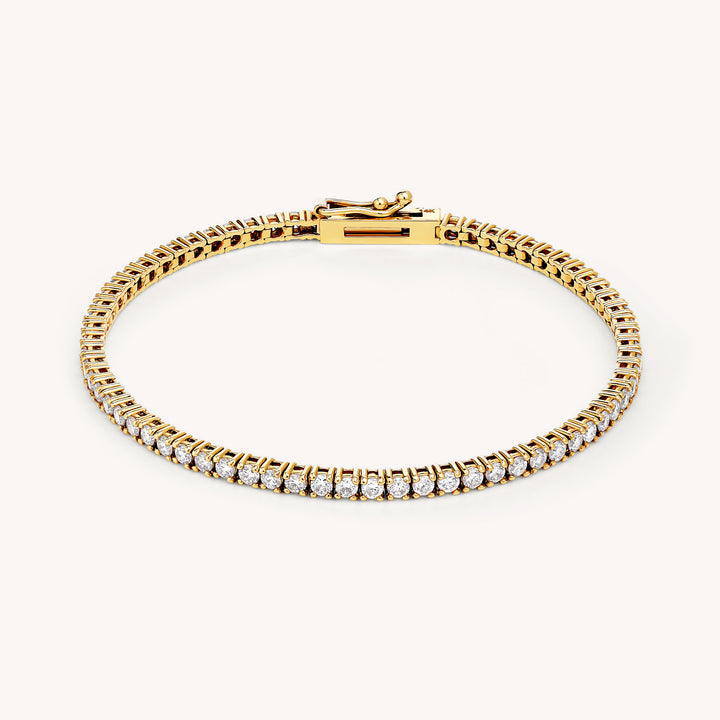 Lab Grown Diamond 4 Prong Tennis Bracelet in 14K Solid Gold (1.5 ct - 5 ct)