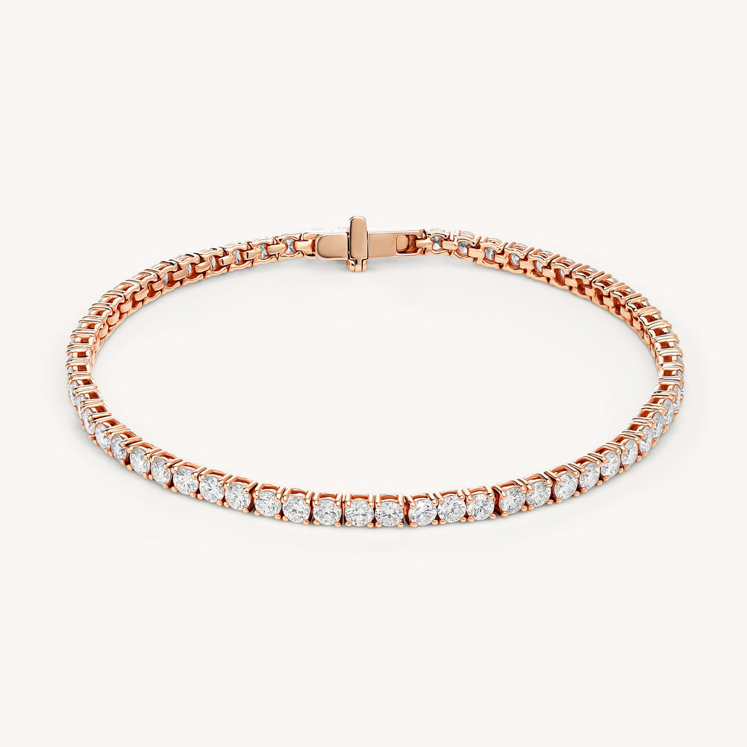 Lab Grown Diamond 4 Prong Tennis Bracelet in 14K Solid Gold (6 ct - 10 ct)