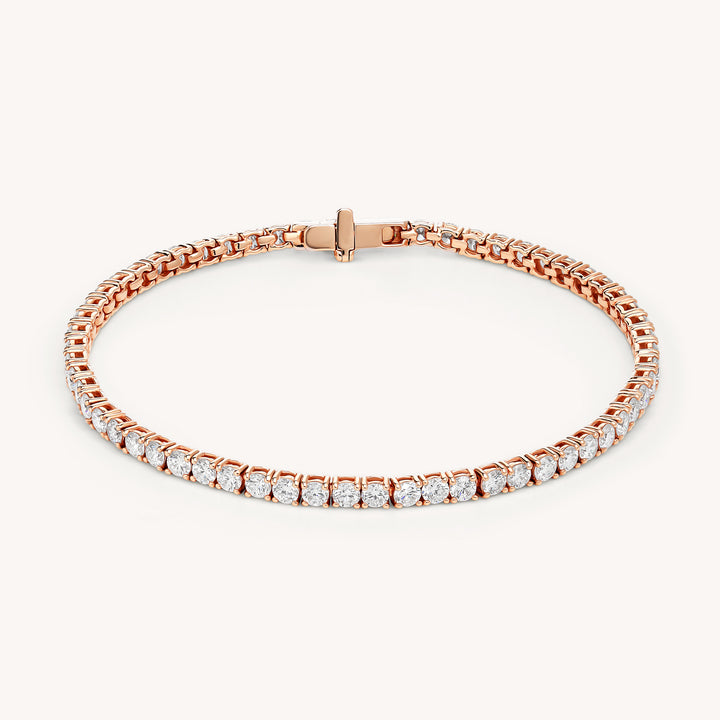 Lab Grown Diamond 4 Prong Tennis Bracelet in 14K Solid Gold (6 ct - 10 ct)