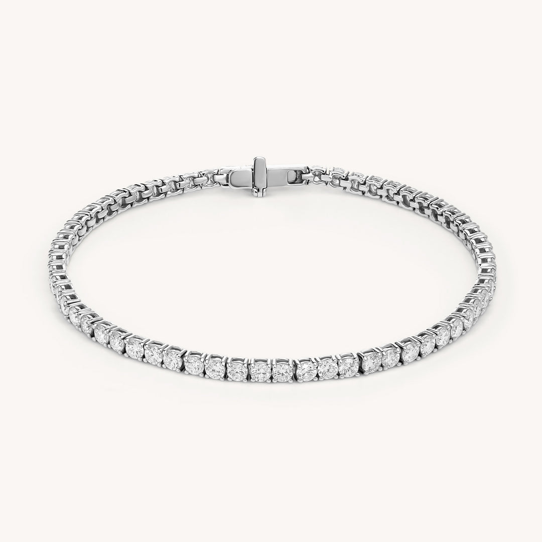 Lab Grown Diamond 4 Prong Tennis Bracelet in 14K Solid Gold (6 ct - 10 ct)