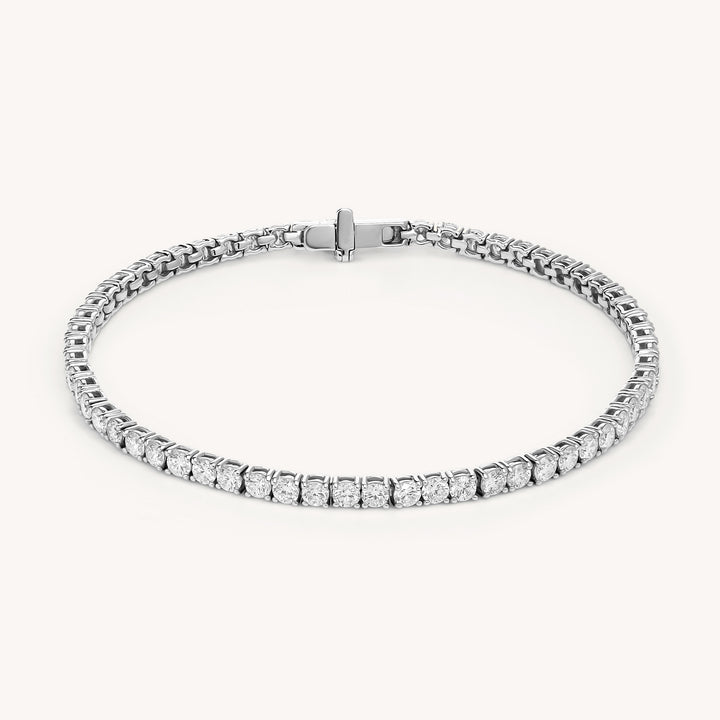 Lab Grown Diamond 4 Prong Tennis Bracelet in 14K Solid Gold (6 ct - 10 ct)