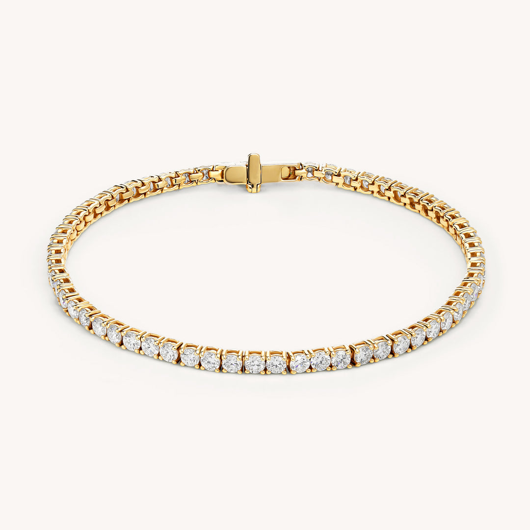 Lab Grown Diamond 4 Prong Tennis Bracelet in 14K Solid Gold (6 ct - 10 ct)