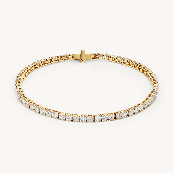 Lab Grown Diamond 4 Prong Tennis Bracelet in 14K Solid Gold (6 ct - 10 ct)