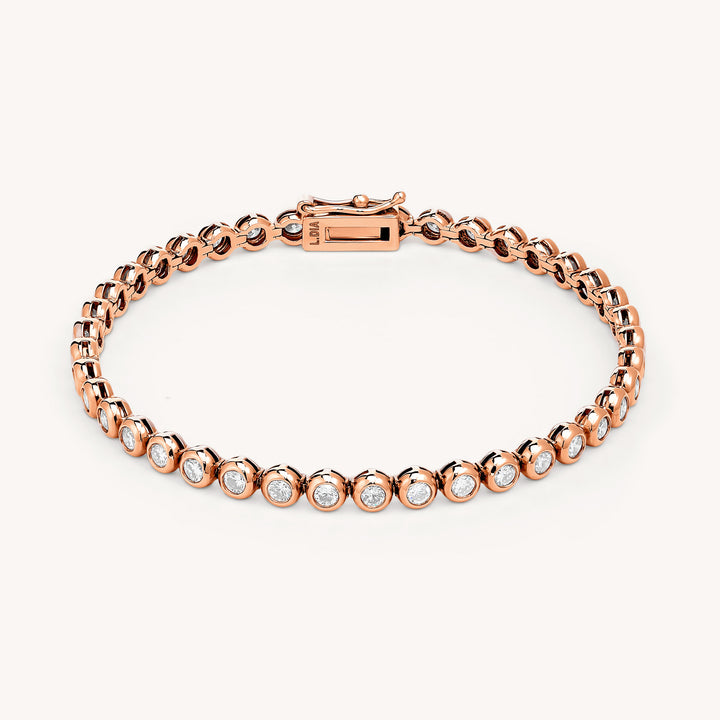 Lab Grown Diamond Bezel Tennis Bracelet in 14K Solid Gold (1.5 ct - 10 ct)