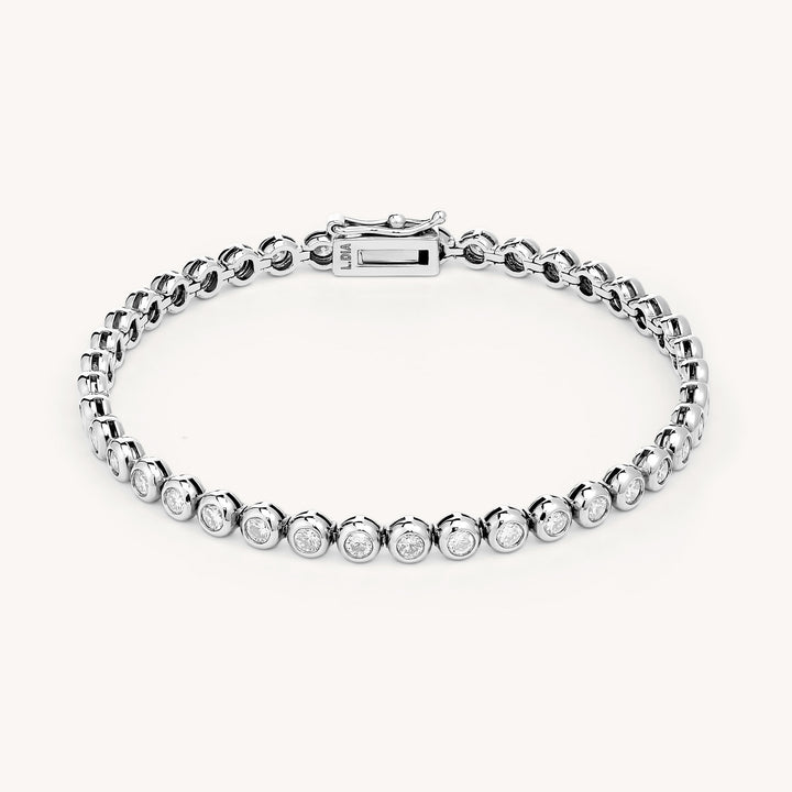 Lab Grown Diamond Bezel Tennis Bracelet in 14K Solid Gold (1.5 ct - 10 ct)