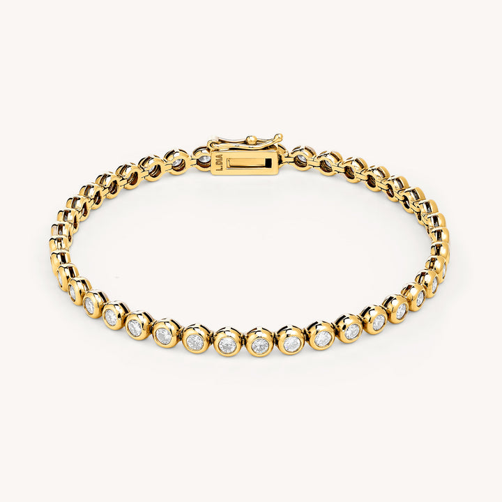 Lab Grown Diamond Bezel Tennis Bracelet in 14K Solid Gold (1.5 ct - 10 ct)