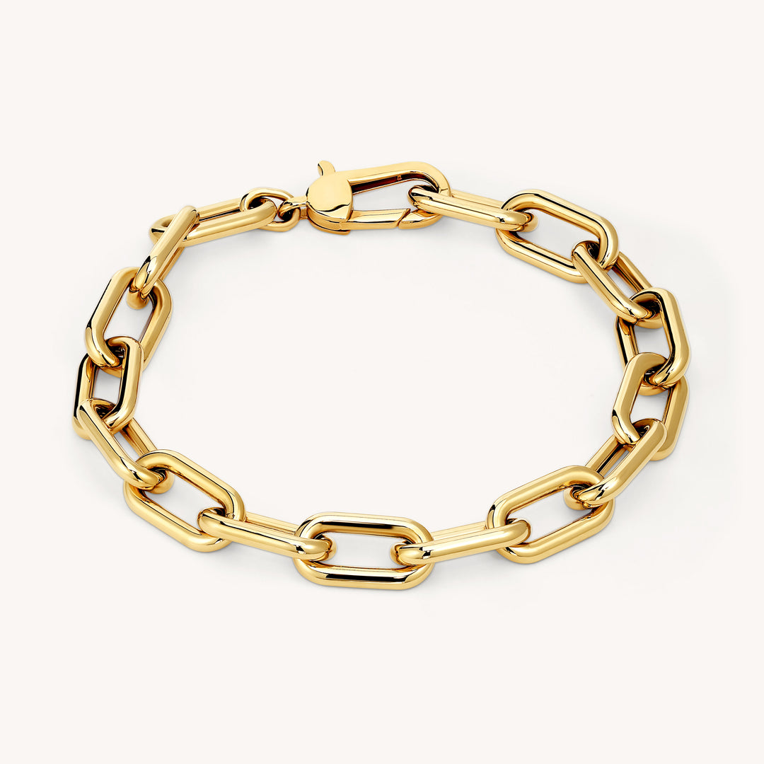 Chunky Chain Paperclip Bracelet 1.8mm 14K Solid Gold