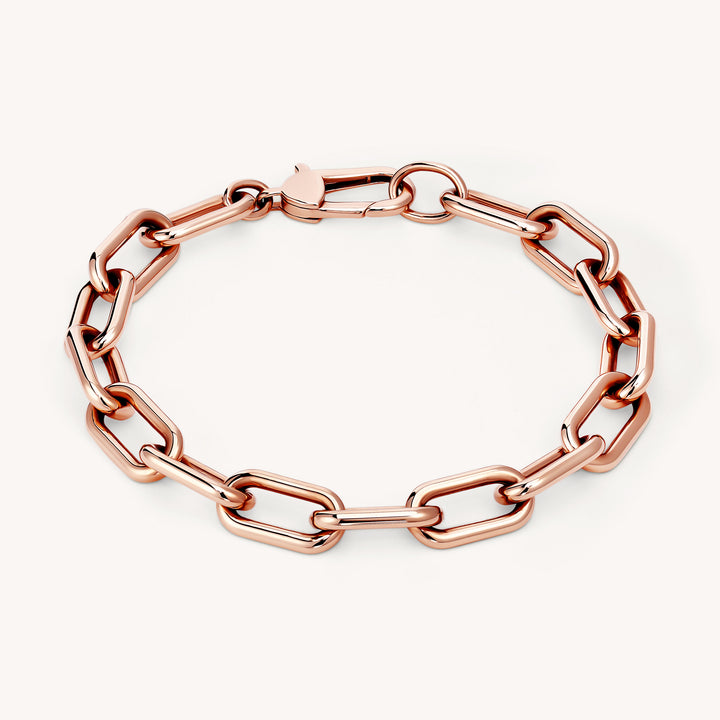 Chunky Chain Paperclip Bracelet 1.5mm 14K Solid Gold