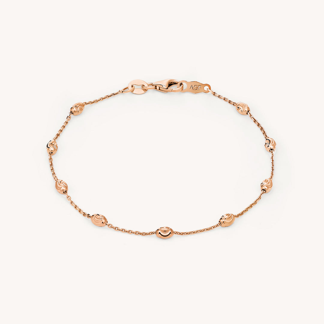 Beads by the Yard Beaded 14K Solid Gold Chain Bracelet